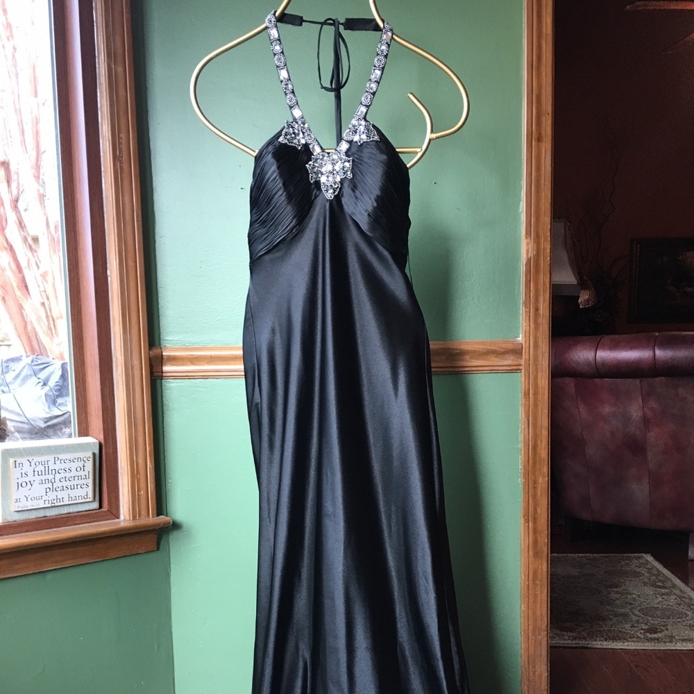 Black Silk Pageant + Prom Formal Gown